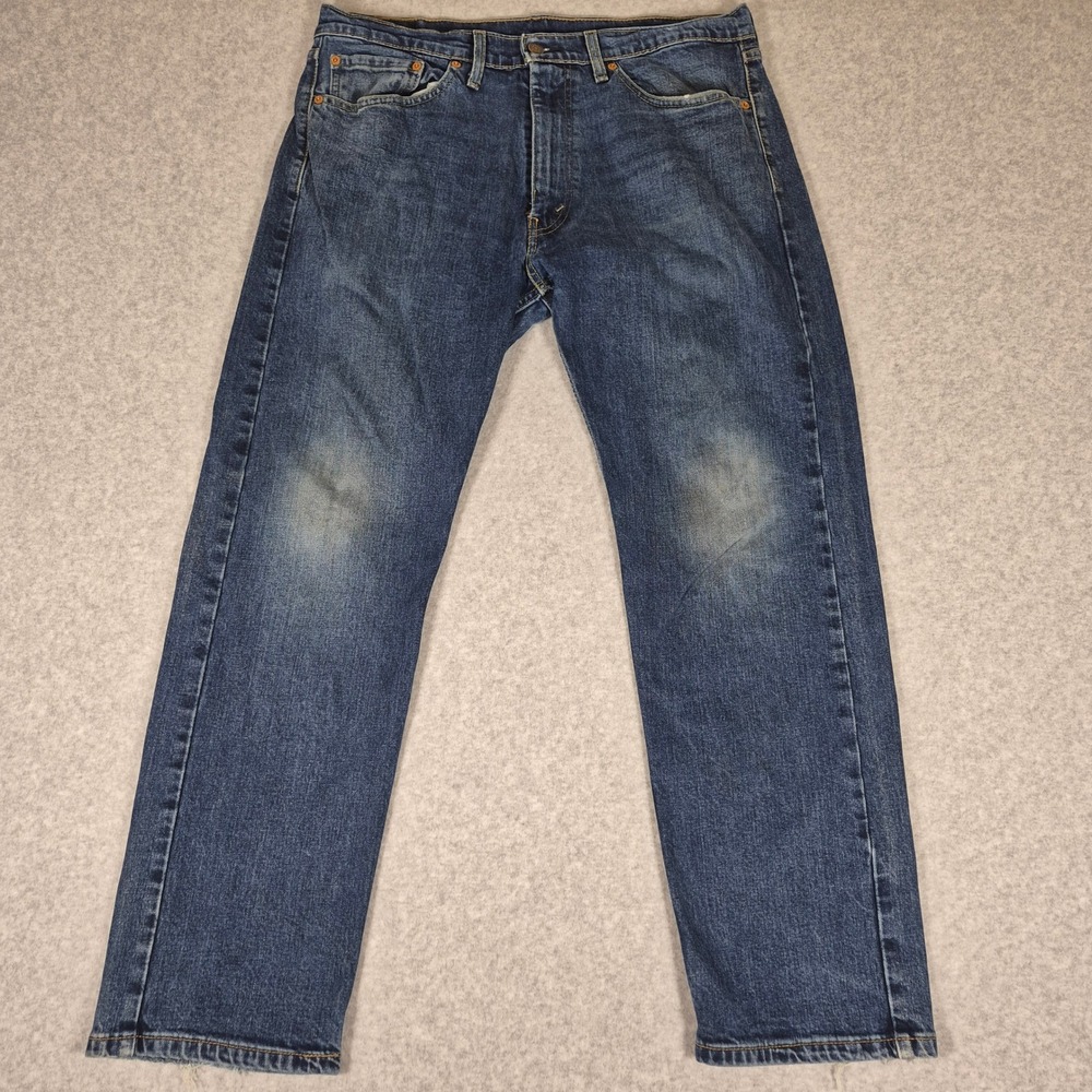 Levi's 505 Regular Fit Jeans Mens 36x30 Blue Straight Leg Denim